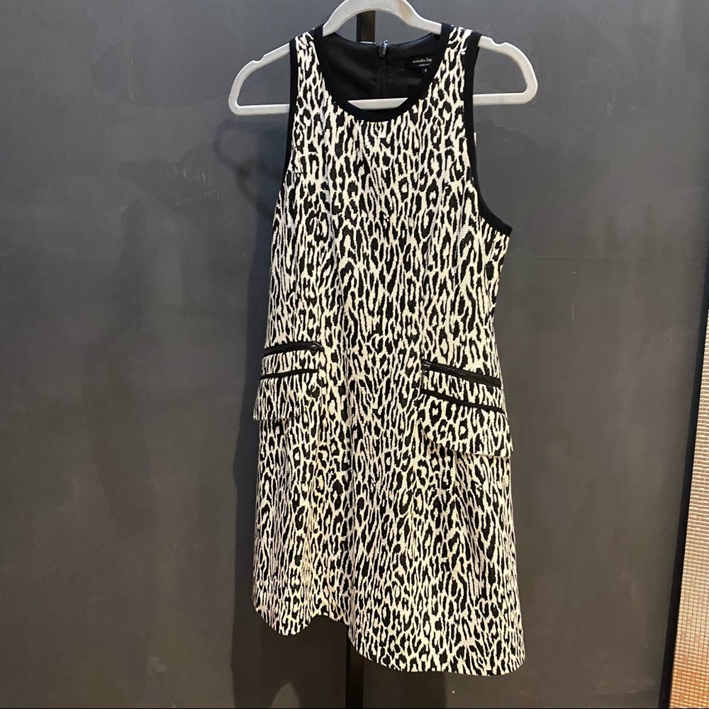 Nanette Lepore Blk White Leopard dress - 8